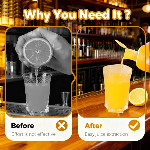 Miniatura 7 de Exprimidor manual de limón de 2 piezas, extractor de jugo de lima transparente con tapa, tornillo de mano en exprimidor de limón, exprimidor manual