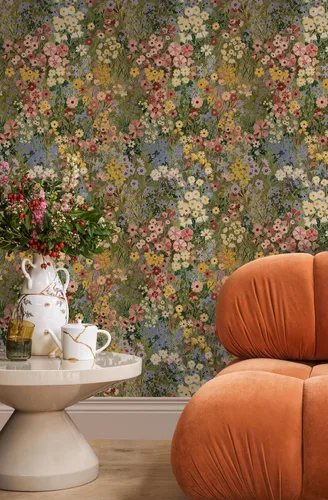 Miniatura 6 de Papel tapiz floral para despegar y pegar, papel de pared bohemio, extraíble, impermeable, patrón de pétalos verdes, papel de contacto
