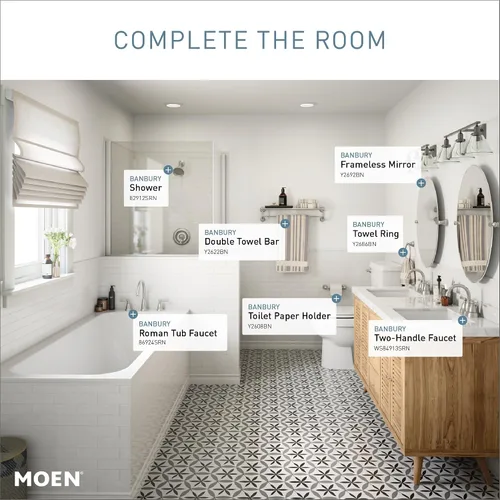 Miniatura 5 de MOEN Banbury - Juego de accesorios de baño (3 piezas, níquel cepillado)