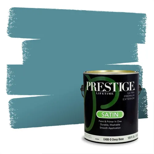 Miniatura 1100 de Pintura Exterior + imprimación PRESTIGE, todo-en-uno, 1 galón, acabado mate, color comparable al Valspar* Royal Gray* VS151-Gris real