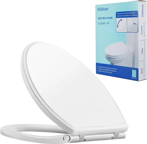 Miniatura 13 de Hibbent Asiento de inodoro de entrenamiento para ir al baño, asiento magnético integrado, tapa con tapa, nunca se afloja y cierra lentamente