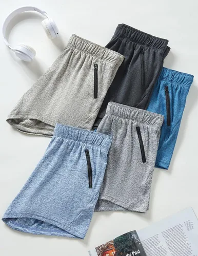 Miniatura 6 de Liberty Imports 1 o 5 paquetes de pantalones cortos de gimnasio para mujer con bolsillos con cremallera, ropa casual de salón para mujer activa