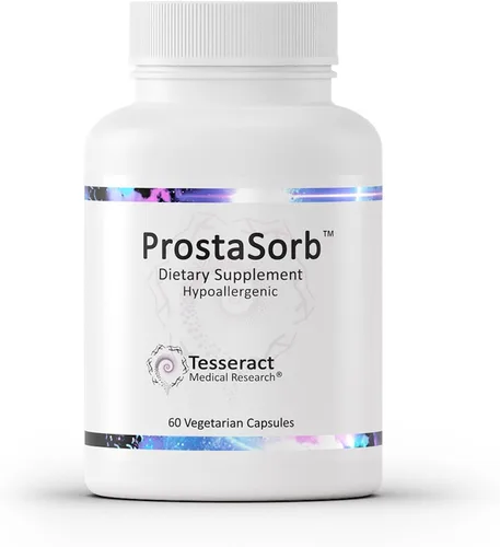 Tesseract ProstaSorb, suplementos de próstata para hombres con palma enana, pigeo y calabaza, apoya la función saludable de la próstata, vaciado de