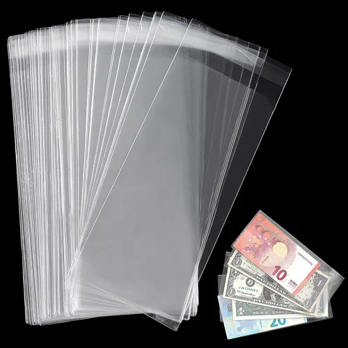 Uncle Paul Soporte de dinero de papel transparente 17.5x7.5CM/6.9x2.9IN - Fundas para moneda Funda de dinero Material PP para