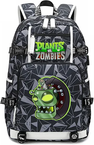 Miniatura 14 de ISaikoy Game Plants vs. Zombies - Mochila de hombro para libros, mochila escolar, color gris, Gris 15, Mochilas Daypack