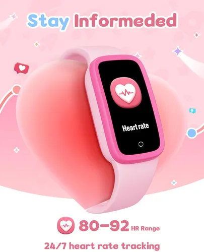 Miniatura 5 de Reloj de seguimiento de actividad para niños con pantalla Amoled, rastreador de actividad sin necesidad de teléfono, monitor de frecuencia cardíaca