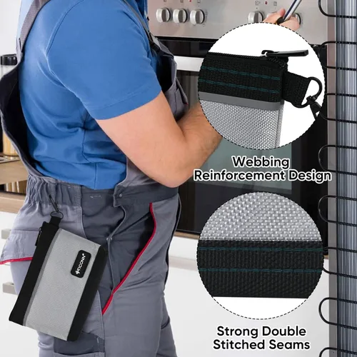 Miniatura 7 de Bolsas de herramientas TICONN con cremallera, bolsas pequeñas de lona Oxford 1680D, bolsa de utilidad impermeable con cremallera para organizadores
