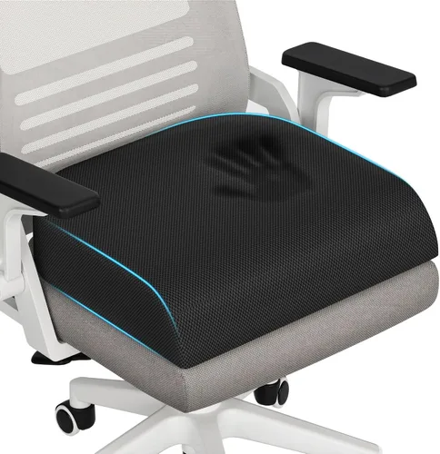 Miniatura 12 de TranquilRelax - Cojín grande para asiento de espuma viscoelástica para largas horas de sentado en silla de oficina, asiento de coche, almohadilla