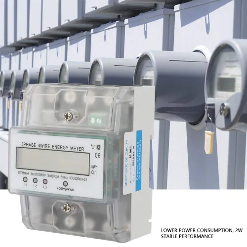 Miniatura 3 de Medidor de energía digital de 3 fases KWh Monitor 220V/380V 4P LCD Medidor de consumo de energía para sistemas eléctricos comerciales industriales