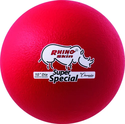 Champion Sports Pelota de piel de rinoceronte súper especial, color rojo, 10 pulgadas
