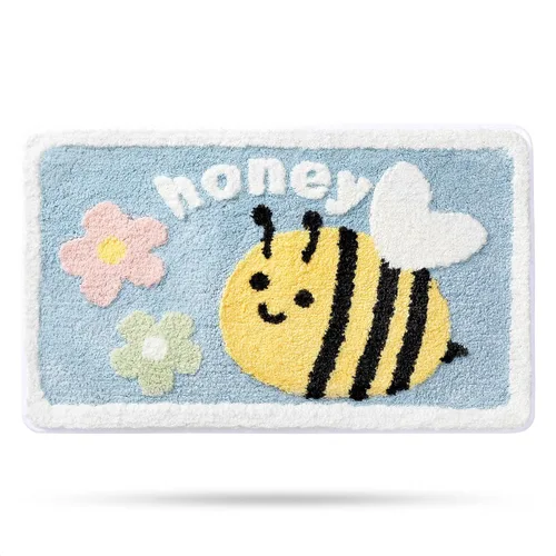 Miniatura 11 de Molesun Alfombra de baño bonita, alfombra de ducha de microfibra de felpa antideslizante, absorbente de agua, divertidos tapetes de animales