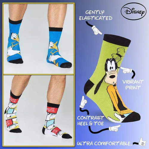 Miniatura 5 de Disney Calcetines para hombre Baby Yoda Crew Socks 5 Pack Star Wars Calcetines tobilleros Mickey Mouse regalos para hombres
