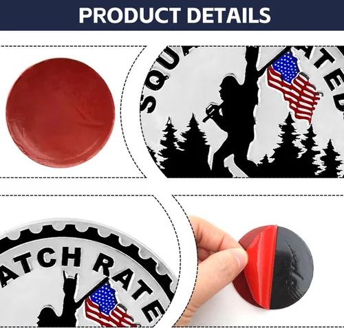 Miniatura 3 de Emblema de coche con patrón de hombre salvaje, 4 x 4 calcomanías de emblema automotriz, emblemas de coche redondos de 3D en metal, compatible
