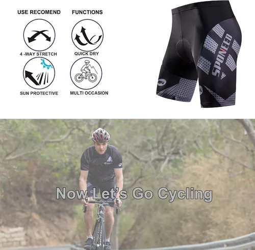 Miniatura 8 de sponeed Jersey de ciclismo Trajes de manga corta para hombre, ropa de bicicleta de carretera, pantalones cortos acolchados
