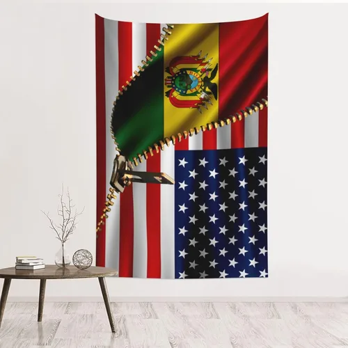 Miniatura 14 de Tapiz de bandera estadounidense y bandera cubana de Cuba, 60 x 40 pulgadas, divertido tapiz estético, arte de pared para dormitorio, sala de estar