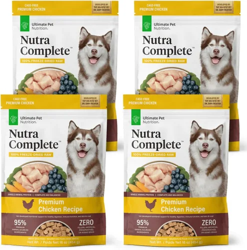 Miniatura 13 de ULTIMATE PET NUTRITION Nutra Complete - Alimento para perros 100% liofilizado crudo formulado por veterinarios con antioxidantes, prebióticos