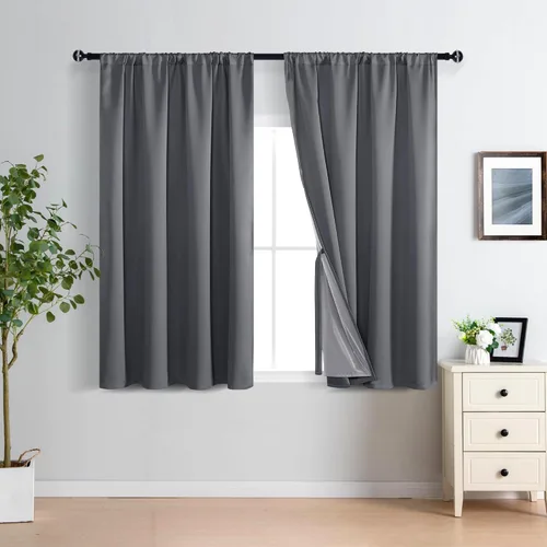 Miniatura 46 de XWZO Cortinas Opacas 100% Blancas - Cortinas de Bloqueo Total de Calor y Luz con Forro Negro para Dormitorio/Cuarto de Lavado, Paneles de Ventana