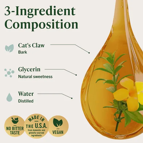 Miniatura 4 de HERBAMAMA Tintura de garra de gato – Suplemento vegano de extracto de uña de gato para apoyo inmunológico – Gotas Uncaria Tomentosa sin OMG, sin