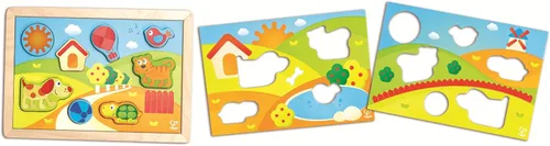 Miniatura 7 de Hape 3 – 1 Kids Pepe & Friends – Puzzle de madera Puzzle (3 piezas)