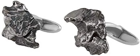 Miniatura 5 de Starborn Gemelos de meteorito Campo del Cielo de plata de ley y auténtico, Metal