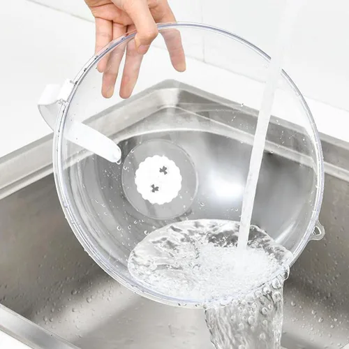 Miniatura 4 de Cubierta de salpicaduras para microondas con cúpula – Tapa de cubierta de alimentos – Protector transparente antisalpicaduras con asa Protector