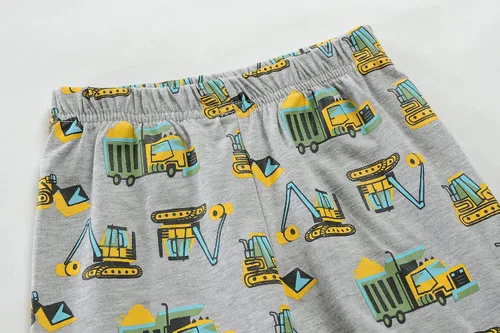 Miniatura 6 de Little Hand Pijamas de dinosaurio para niños pequeños, pijamas de verano con diseño de camión y excavadora, conjuntos cortos de 2 a 7 años