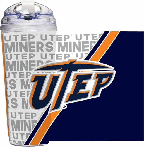 Miniatura 58 de Rico Industries Taza acrílica NCAA estándar de 24 onzas con tapa con bisagra, taza de doble pared oficialmente licenciada con pajita