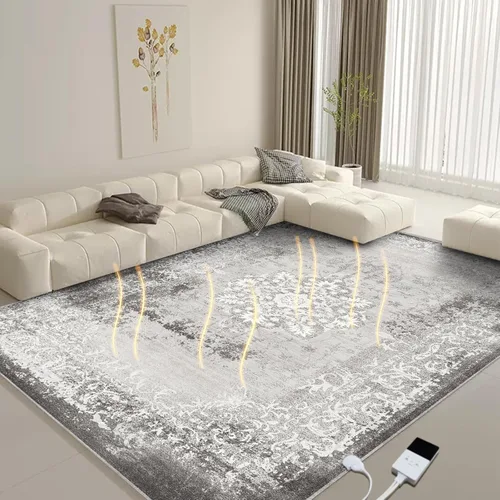 Miniatura 23 de Alfombra de Calefacción Eléctrica de Grafeno Alfombra de Área de Felpa Suave Calentada Tapete Calentador de Piso con Temporizador Calentamiento
