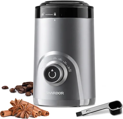 Miniatura 8 de SHARDOR Molinillo de café eléctrico, 2.47 oz de gran capacidad, molinillo de especias con perilla de sincronización visual para moler preciso, Negro