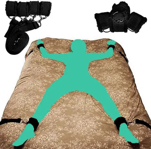 Correas de sujeción para cama de tamaño Queen, restricciones de lazos sexis para parejas, kit de amarre sexual debajo del colchón para adultos,