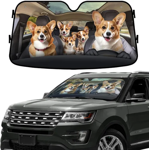 Miniatura 39 de GENANY - Cubierta de parabrisas de flamenco para automóvil, SUV, camión (55 x 30 pulgadas), protector térmico plegable, persianas para ventanas