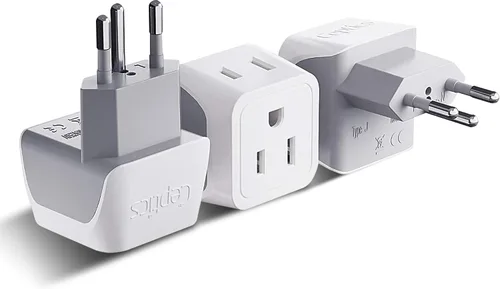 Miniatura 8 de Adaptador de enchufe israelí de Ceptics - Adaptador tipo H 2 en 1, adaptador de enchufe de EE. UU. a Jerusalén - Adaptador de enchufe de viaje