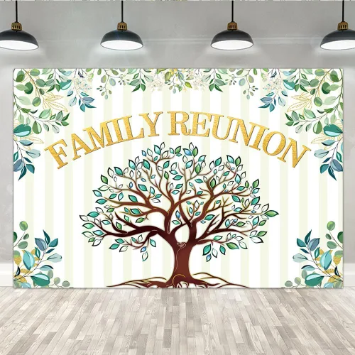 Lofaris Fondo de reunión familiar de 9 x 6 pies, árbol genealógico, hojas de eucalipto, bienvenidos a nuestros miembros de la familia, fotografía de