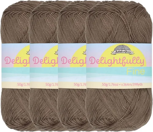 Miniatura 74 de JubileeYarn - Ovillo de hilo deliciosamente fino, 1.76 oz/madeja de rayón de bambú, color rosa polvo, 4 madejas