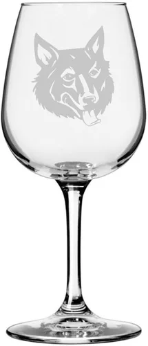 Miniatura 474 de Copa de vino de 12.75 onzas con diseño de perro grabado