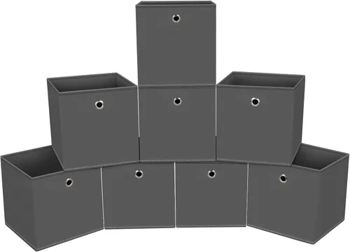 Miniatura 47 de Cubos de Almacenamiento Plegables Negros Contenedores, Cubos de Almacenamiento de Tela de 11 Pulgadas, Cajas de Almacenamiento de Tela, Cubos