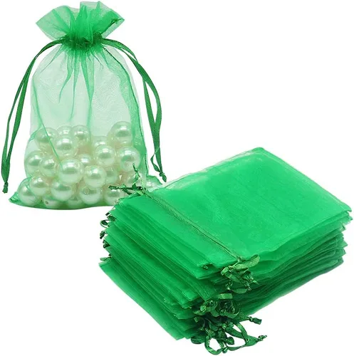 Miniatura 14 de HRX Package Bolsas de organza de 4 x 6 pulgadas, 100 unidades, bolsas de malla para joyas, bolsas de regalo con cordón para dulces, bolsitas