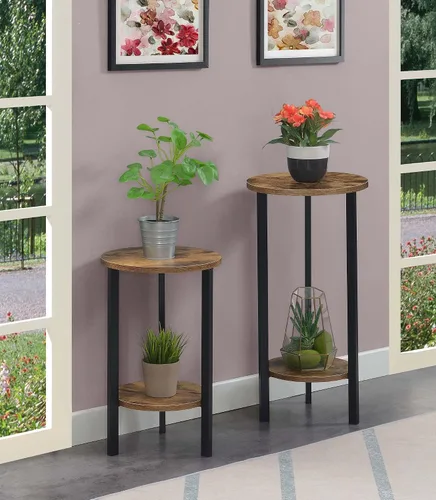 Miniatura 7 de Convenience Concepts Graystone - Soporte para plantas de 2 niveles de alto de 31 pulgadas, soporte industrial para plantas, jarrones y antigüedades