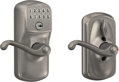 Miniatura 24 de SCHLAGE FE595 CAM 622 GEO Entrada con teclado con cerradura electrónica Flex, negro mate