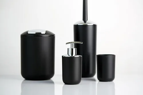 Miniatura 6 de WENKO 21211100 Cubo giratorio Brasil Black S - irrompible, capacidad 2 L, elastómero termoplástico (TPE), 5.5 x 7.5 x 5.5 in, negro