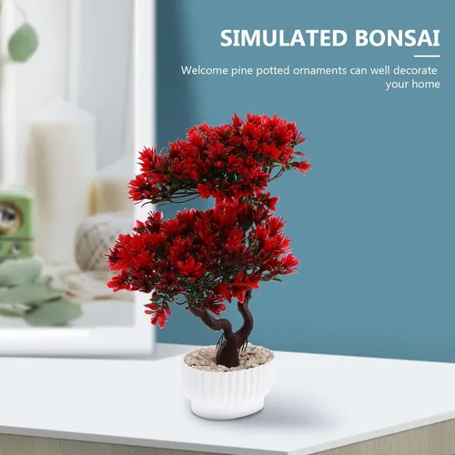Miniatura 6 de Hemoton Árbol bonsái de pino simulado de 10.6 pulgadas artificial en maceta para decoración de escritorio de oficina en casa, árbol bonsái sintético