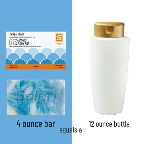 Miniatura 6 de Barra de jabón de champú de natación para cabello y cuerpo sin perfume con vitamina C para eliminar el cloro, 4 onzas