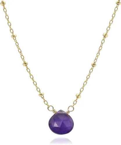 Miniatura 8 de Collar con colgante de piedra natal con piedra preciosa genuina, relleno de oro de 14 quilates, 18 pulgadas