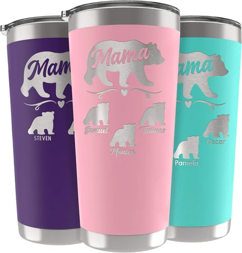 Miniatura 10 de Vaso de Mamá Oso, vaso personalizado para mamá Oro Rosa