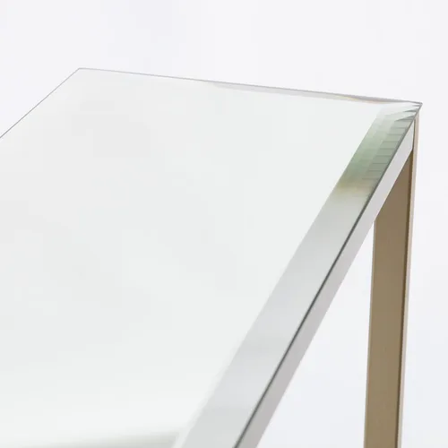 Miniatura 6 de SEI Furniture Darrin Mesa consola estrecha con parte superior de espejo, 56 pulgadas, dorado metálico