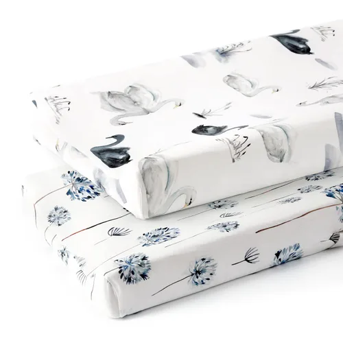 Miniatura 14 de GRSSDER Juego de fundas para cambiador ultra suaves de punto de jersey elástico, 2 paquetes, fundas para mesa de cambio que se ajustan a Savannah