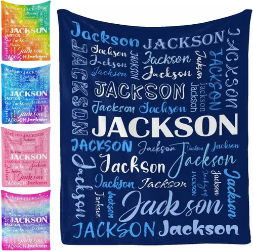 Manta personalizada, 20 colores para niño y niña, manta con nombre personalizado para niños y adultos, manta de Navidad para niños y niñas