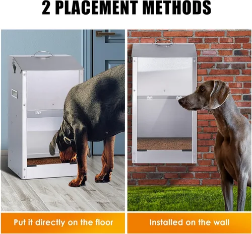 Miniatura 2 de Comedero automático para perros de raza grande, dispensador automático de alimentos para perros de 25 libras, de acero inoxidable de gran capacidad