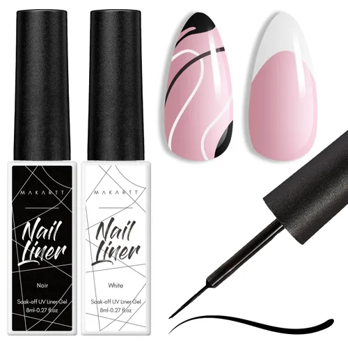 Miniatura 13 de Makartt Juego de esmaltes de uñas de gel con purpurina navideña - 2 piezas de 15ml (0.51 onzas líquidas), gel brillante, removible con UV