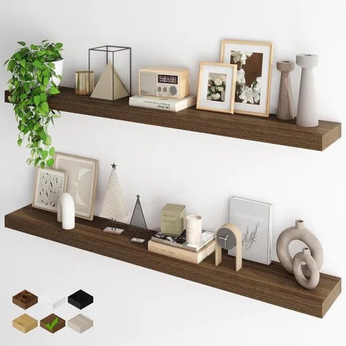 Miniatura 35 de Fun Memories Estantes flotantes para pared, estantes flotantes de 48 pulgadas de largo, juego de 1, estante colgante con soportes invisibles